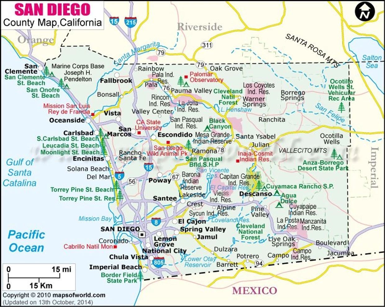 San Diego County Map of areas served
