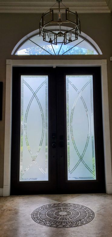 door glass etched