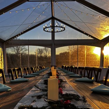 Wedding tent at Sky Maple Farm in Hillsborough, North Carolina.