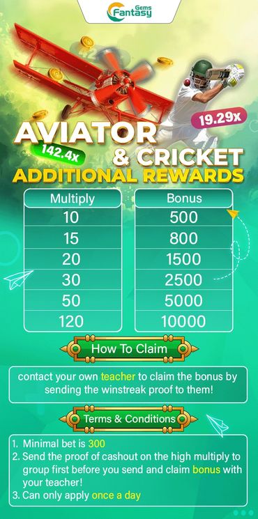 fantasy gems aviator rewards