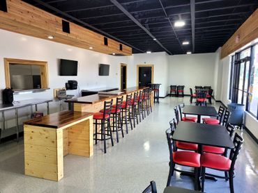 Sitting area of the restaurant, inside Ghost Chicken Commissary