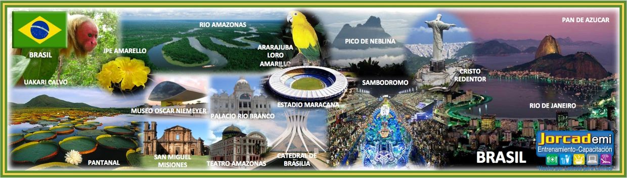 BrasilÑ Rio Amazonas, Maracana, Sambodromo, Cristo redentor, Rio de Janeiro, San Miguel Misiones