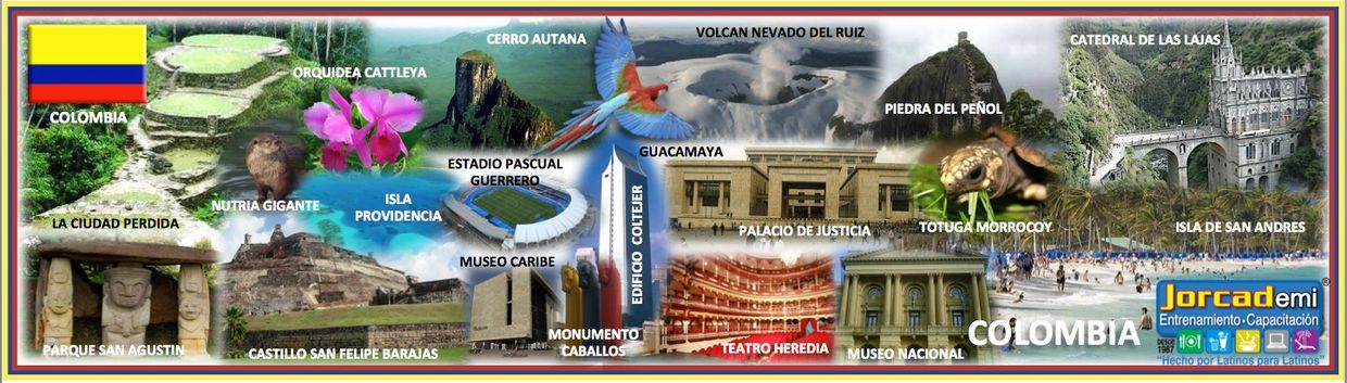 COLOMBIAÑ Ciudad Perdida, Isla San Andres, Piedra del Peñol, Cerro Autana, Estadio pascual Guerrero