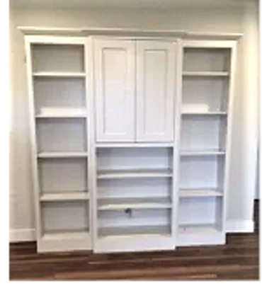 fireplace and shelving