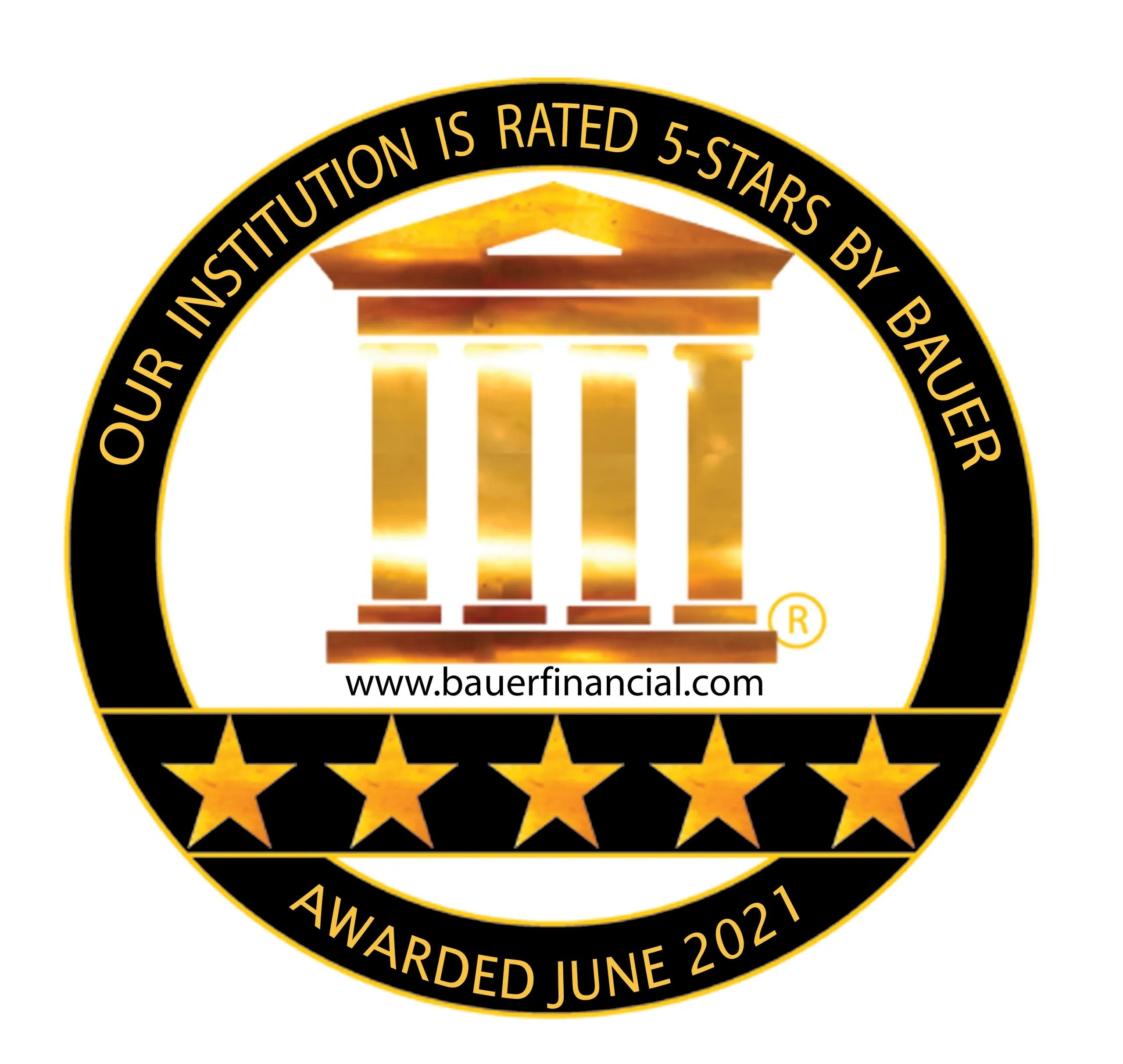 Bauer Financial 5-star rating for INTEGRIS Federal Credit Union awarded June 2021.