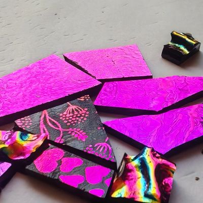 Pink purple dichroic glass