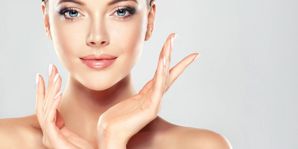 Closeup shot of a model with glowing skin