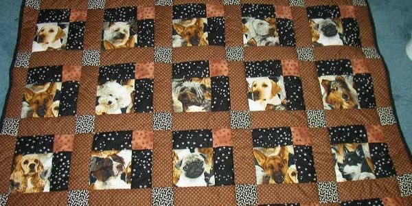 Quilt with dog images