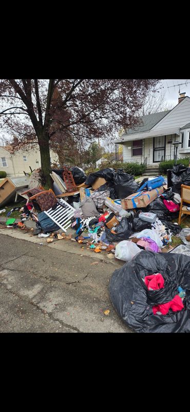 Curb side clean up on Detroit's west side