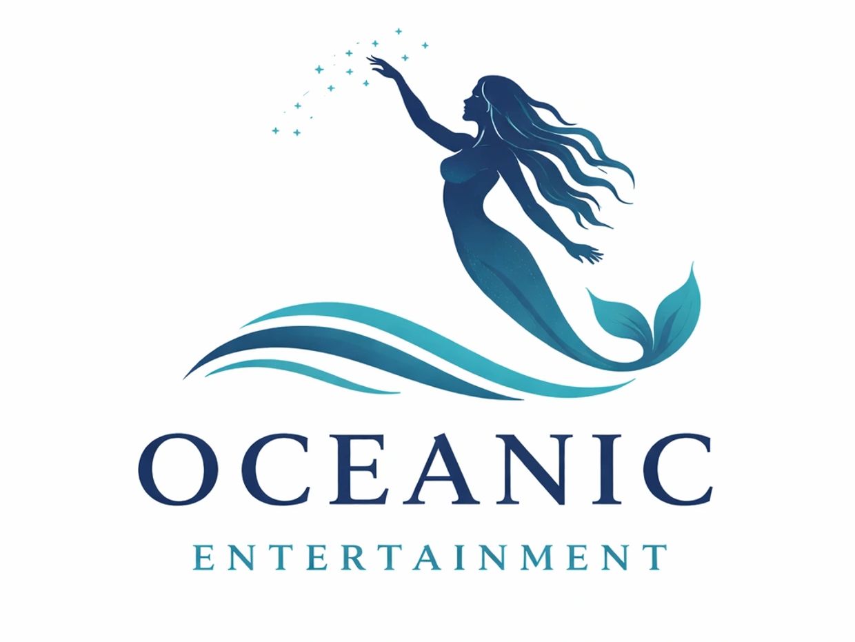 Logo of Oceanic Entertainment featuring a graceful mermaid and ocean waves.
