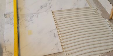 Marble tile installation