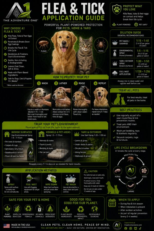 A detailed guide on applying A1 Flea & Tick treatment for pets, with safety and environmental tips.