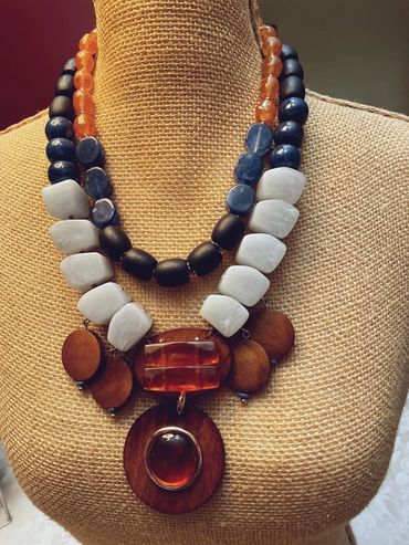 Two retro necklaces, beaded beauties.