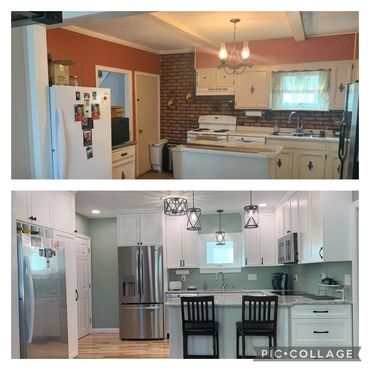 Before and after full kitchen