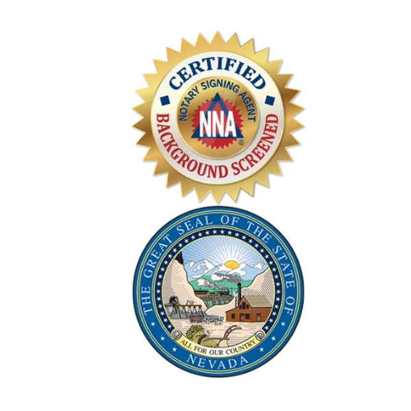 Notary Signing agent logo and Nevada State Logo