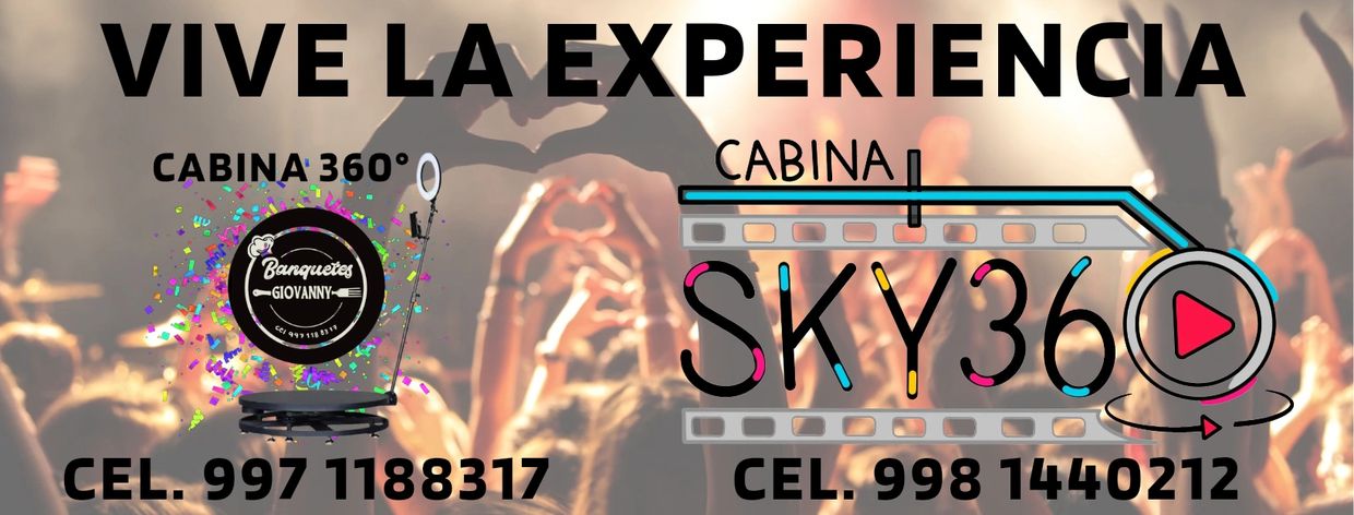 Vive la experiencia Cabina Video 360° Plataforma Sky Peto Yucatan  Cancun Quintana Roo Riviera Maya