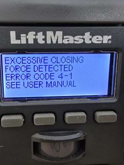 liftmaster opener wall button error