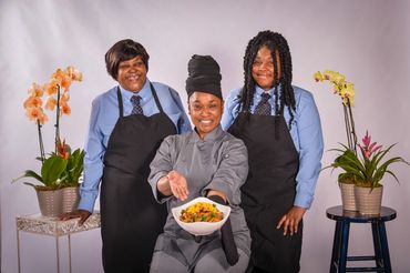 Portrait of cooking staff of Steel Magnolia restaurant.