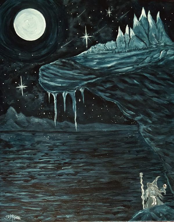 Fantasy Landscape and wizard