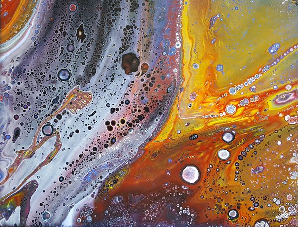 Abstract acrylic pour technique
14x11"