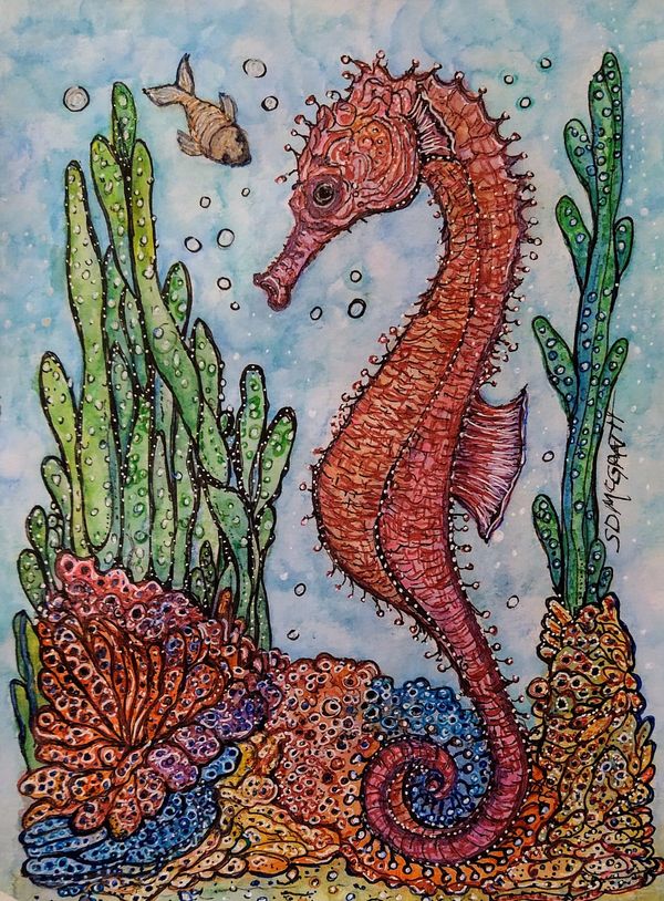 Seahorse and Coral