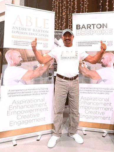 Celebrity hairdresser Andrew Barton has arrived in Blackpool for the national finals.