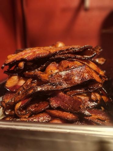 Chef Shawn Tibbitts’ candied bacon, a signature brunch item at Tibbitts@FernHill Tacoma.