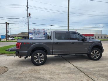 One of our fleet trucks loaded up to deliver a pallet of Marine Industrial paint to a Cruise Ship.