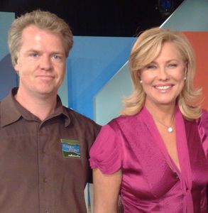 James and Kerri-Anne Kennerley on set after a Sydney Royal Fine Food interview