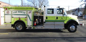 E-54 (Westons 2) is a 2005 Pierce All wheel drive, 5 man cab. It has a 1000 gallon per minute pump a