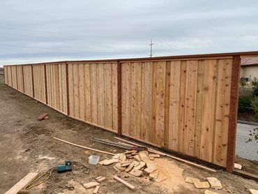 Pine wood fence built in San Miguel, CA.