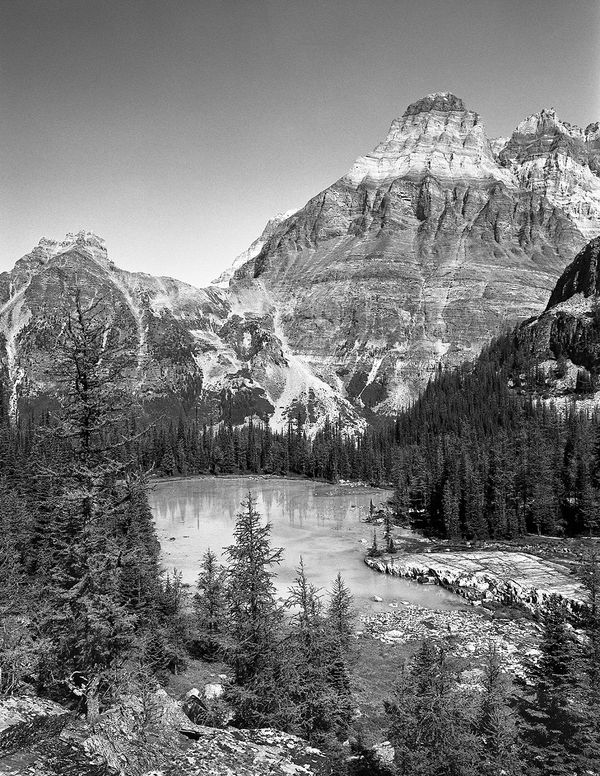 Black and white medium format Mountain landscape by Canadian film photographer Chad Coombs.