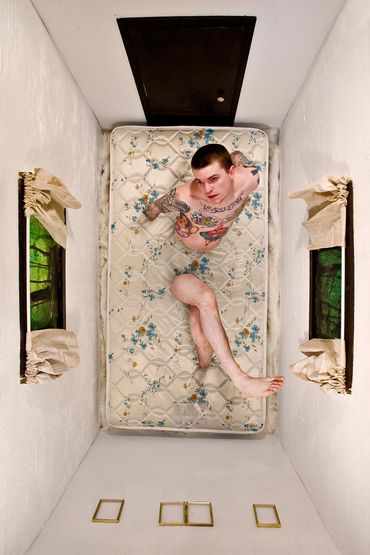 Self Portrait by Canadian Artist Chad Coombs. Mattress Tags Removed.