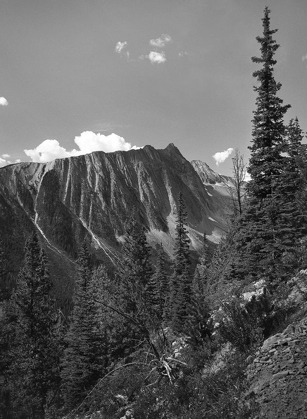 Black and white medium format Mountain landscape by Canadian film photographer Chad Coombs.