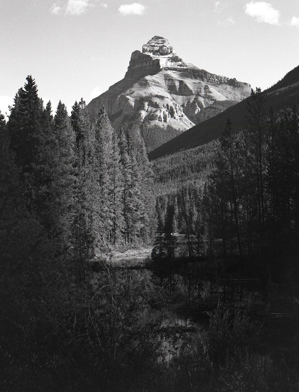 Black and white medium format Mountain landscape by Canadian film photographer Chad Coombs.