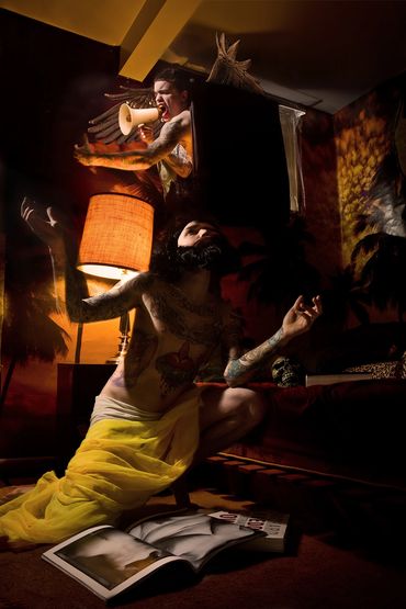 Self Portrait by Canadian Artist Chad Coombs. The Angel Speaks.