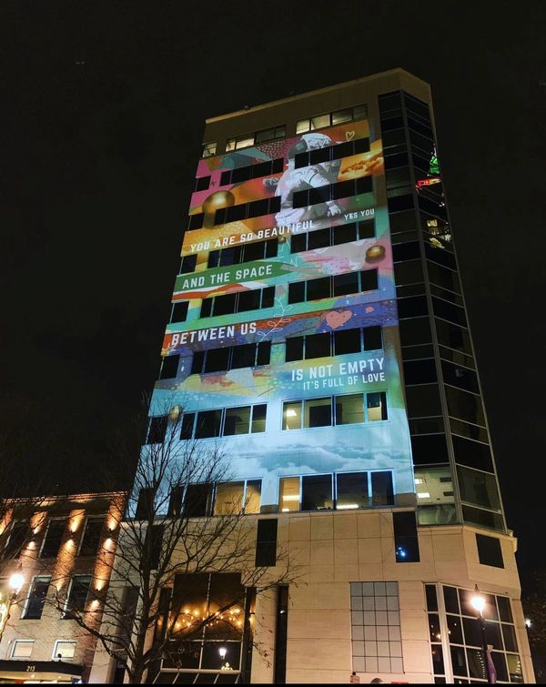 projection mapping in Raleigh NC by Artist: Robin Vuchnich of XO Immersive