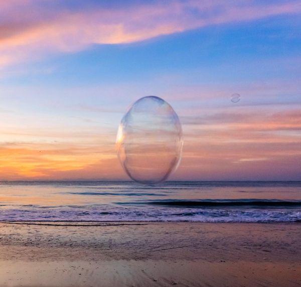 photograph of a bubble  by Artist Robin Vuchnich, Outer Banks, North Carolina