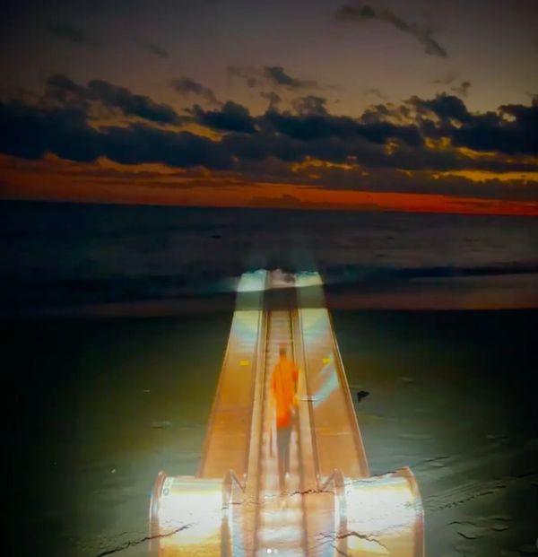 video art, video mapping, projection mapping by New Media Artist Robin Vuchnich, Outer Banks North C