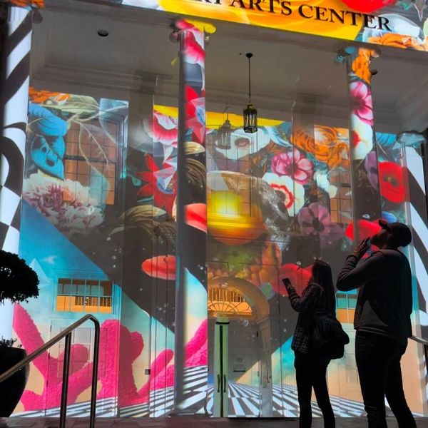 projection mapping in Cary North Carolina by Artist: Robin Vuchnich of XO Immersive
