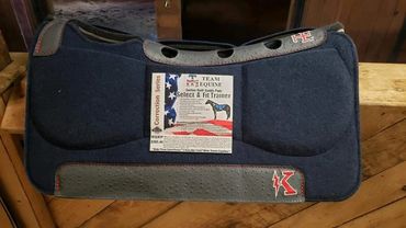 Blue with Red and Grey Ostrich leathers - Thunder pad