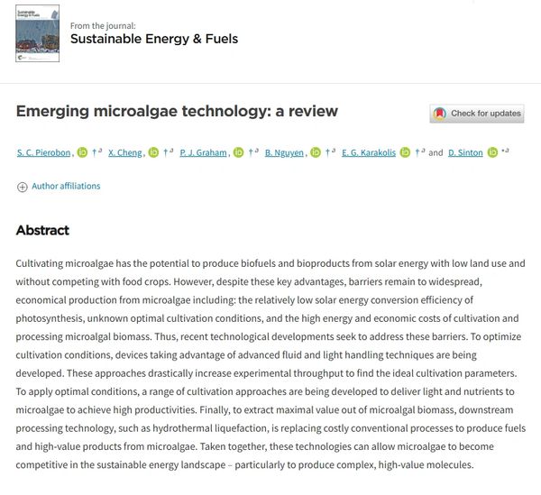 Emerging microalgae technology: a review