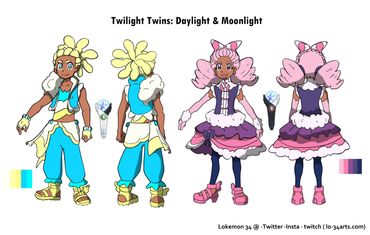 Geo and Aria but in their Idol forms. They represent the colors of the sky.