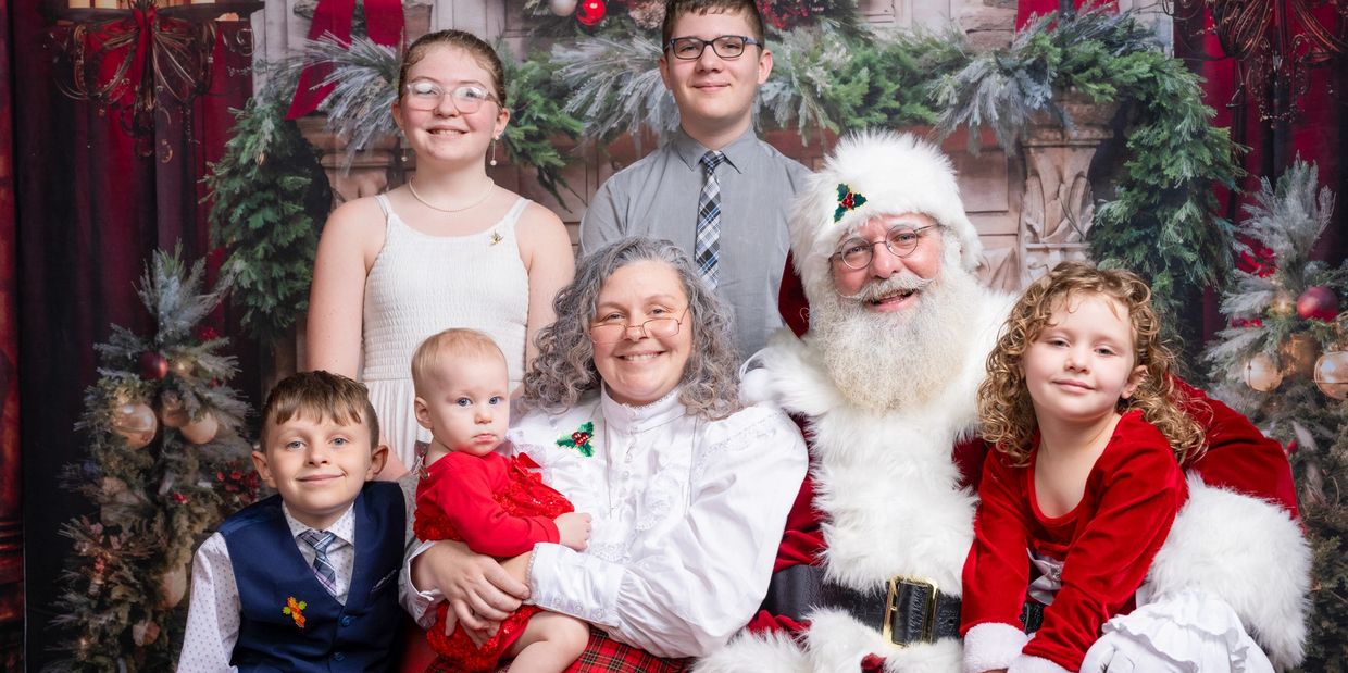 Santa and family.