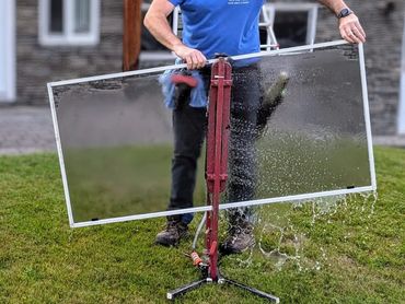 window screen cleaning, water fed screen cleaner, auto screen scrubber