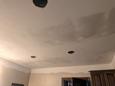 After, demo of ceiling, hanging drywall, taping, mudding, sanding