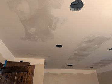 After, demo of ceiling, hanging drywall, taping, mudding, sanding