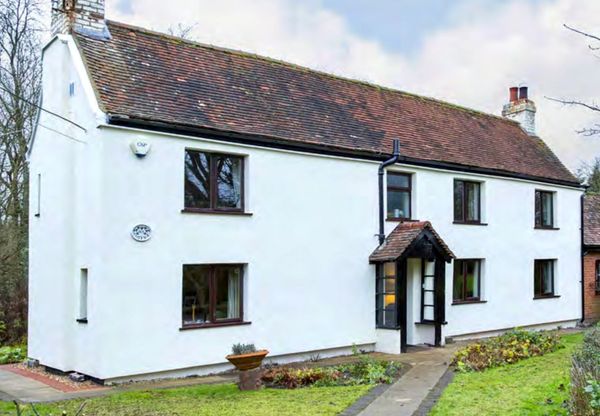 A house with exterior wall insulation.