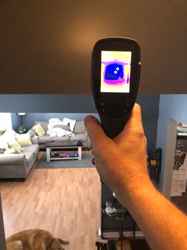 Great example of a missing bat of insulation! Heat loss & BTU over compensation.  Heat with wood?