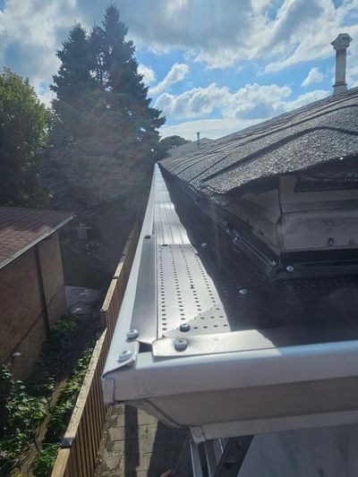 LeafGuard gutter protection system installed on a residential home in Brampton